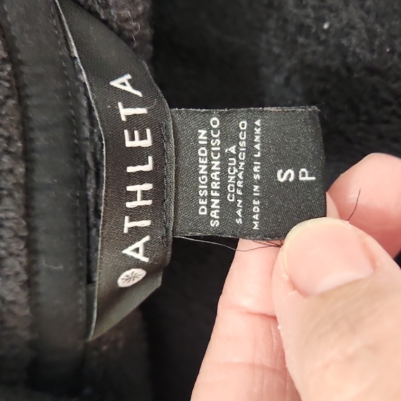 Athleta Cozy Karma Asymmetrical Pullover Sweatshirt in Black - Picture 6 of 9